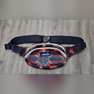 Kavu Tribal Print Belt Bag - Red and Blue
